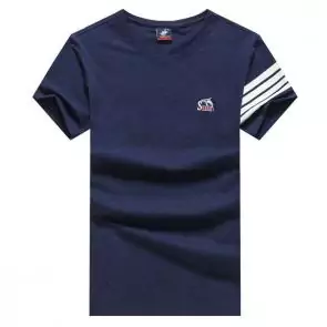 shark hommes t-shirt polo shirt summer circular collar stripe paul shark blue